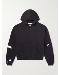 NAHMIAS - Distressed Cotton-jersey Zip-up Hoodie - Lyst