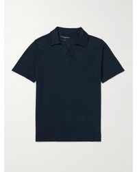 Officine Generale - Simon Garment-dyed Linen-blend Polo Shirt - Lyst