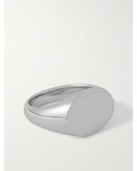 Tom Wood - Ivy Rhodium-plated Recycled Silver Signet Ring - Lyst