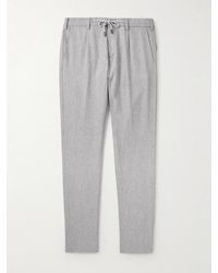 Eleventy - Schmal und gerade geschnittene Hose aus einer Stretch-Woll-Kaschmirmischung mit Kordelzugbund und Falten - Lyst