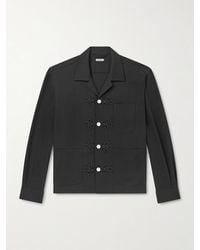 Bode - Astor Trillium Camp-Collar Embroidered Wool Shirt - Lyst
