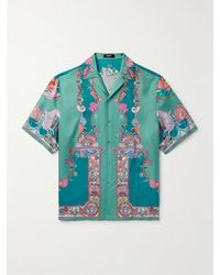 Versace - Camp-Collar Printed Silk-Twill Shirt - Lyst