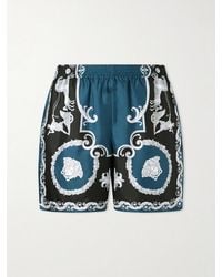 Versace - Mythic Baroque Straight-Leg Printed Silk-Twill Shorts - Lyst