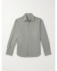 STÒFFA - Spread-collar Cotton And Linen-blend Shirt - Lyst
