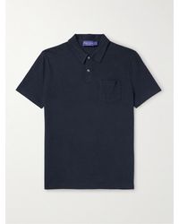Ralph Lauren Purple Label - Linen And Cotton-blend Piqué Polo Shirt - Lyst