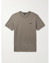 Zegna - Schmal geschnittenes T-Shirt aus Baumwoll-Jersey mit Logostickerei - Lyst