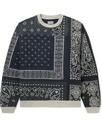 Kapital - Bandana-print Cotton-jersey And Quilted Shell Sweatshirt - Lyst