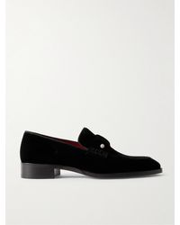 Christian Louboutin - Chambelimoc Night Strass Embellished Velvet Loafers - Lyst