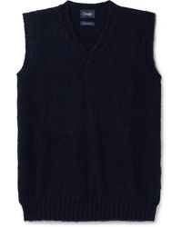 Drake's - Brushed Wool Sweater Vest - Lyst