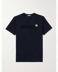 Moncler - Slim-Fit Logo-Flocked Cotton-Jersey T-Shirt - Lyst
