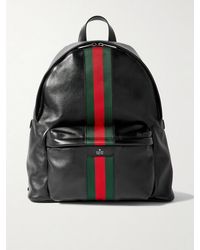 Gucci - Large Striped Webbing-Trimmed Leather Backpack - Lyst