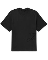 Jacquemus - Logo-Embroidered Cotton-Jersey T-Shirt - Lyst