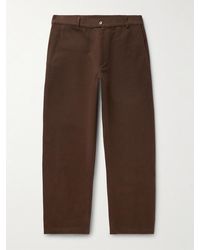 De Bonne Facture - Balloon Tapered Cotton-Drill Trousers - Lyst
