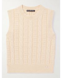 Acne Studios - Kreen Logo-Appliquéd Cable-Knit Cotton-Blend Sweater Vest - Lyst