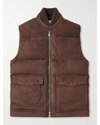 Valstar - Locke Wool-Trimmed Quilted Suede Down Gilet - Lyst