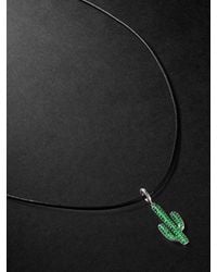 Annoushka - Arizona Cactus 18-Karat, Tsavorite And Leather Pendant Necklace - Lyst