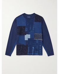 Blue Blue Japan - Patchwork Indigo-dyed Cotton-jersey T-shirt - Lyst