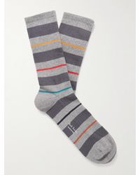 Paul Smith - Gallagher Striped Ribbed Cotton-blend Socks - Lyst