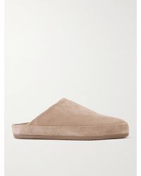 Mulo - Shearling-Lined Suede Slippers - Lyst