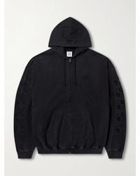 Vetements - Logo-embroidered Cotton-jersey Zip-up Hoodie - Lyst