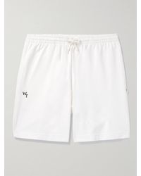 WTAPS - Straight-leg Logo-embroidered Cotton-blend Jersey Shorts - Lyst