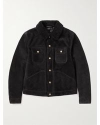 Tom Ford - Shearling-trimmed Suede Trucker Jacket - Lyst