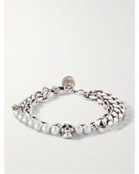 Alexander McQueen - Silver-tone And Faux Pearl Chain Bracelet - Lyst