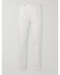 De Petrillo - Straight-Leg Cotton-Blend Twill Trousers - Lyst