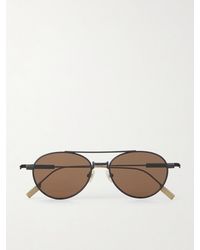 ZEGNA - Aviator-style Two-tone Titanium Sunglasses - Lyst