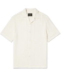 Portuguese Flannel - Ground Camp-collar Pointelle-knit Cotton-blend Shirt - Lyst