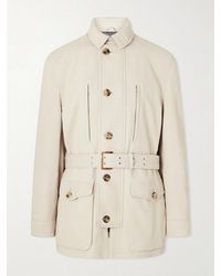 Brunello Cucinelli - Belted Leather Jacket - Lyst