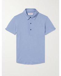 Orlebar Brown - Sebastian Cotton And Silk-Blend Jersey Polo Shirt - Lyst