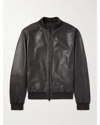 Canali - Nuvola Leather Bomber Jacket - Lyst