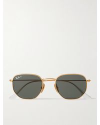 Ray-Ban - Hexagonal-frame Gold-tone Sunglasses - Lyst