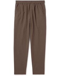 Folk - Assembly Tapered Crinkled-cotton Trousers - Lyst