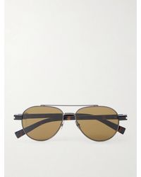 Saint Laurent - Aviator-Style-Tone Metal Sunglasses - Lyst