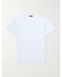 Tom Ford - Slim-Fit Logo-Embroidered Cotton And Silk-Blend Jersey T-Shirt - Lyst