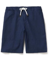 Brunello Cucinelli - Straight-leg Stretch-cotton And Linen-blend Bermuda Shorts - Lyst