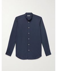 Boglioli - Slim-fit Grandad-collar Cotton-poplin Shirt - Lyst