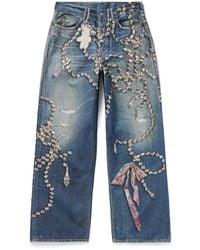 Acne Studios - 1981 Wide-Leg Trompe L'Oeil Printed Jeans - Lyst