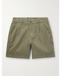 Corridor NYC - Straight-Leg Pleated Garment-Dyed Cotton-Blend Twill Shorts - Lyst