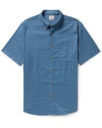 Faherty - Breeze Button-down Collar Printed Stretch Hemp-blend Shirt - Lyst
