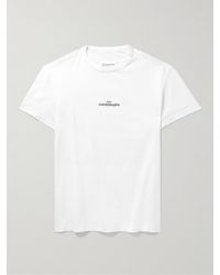 Maison Margiela - Logo-embroidered Cotton-jersey T-shirt - Lyst