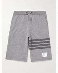 Thom Browne - Straight-leg Striped Cotton-jersey Drawstring Shorts - Lyst