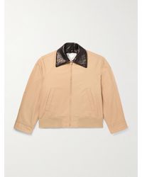 Bottega Veneta - Intrecciato Leather-Trimmed Cotton-Twill Blouson - Lyst
