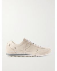 Loewe - Ballet Runner 2.0 Suede-trimmed Leather Sneakers - Lyst