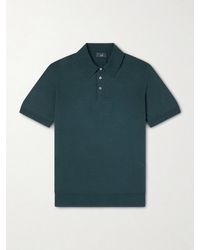 dunhill - Slim-fit Cotton And Mulberry Silk-blend Polo Shirt - Lyst