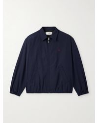 Celine - Logo-Embroidered Wool And Cotton-Blend Gabardine Blouson Jacket - Lyst