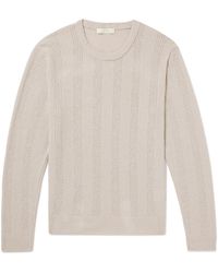 mfpen - Everyday Striped Organic Cotton-blend Bouclé Sweater - Lyst
