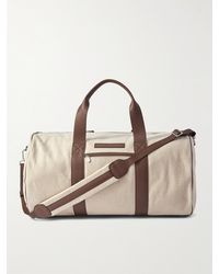 Brunello Cucinelli - Leather-trimmed Canvas Weekend Bag - Lyst